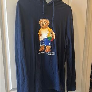 Polo Ralph Lauren Navy Hoodie with Bear Graphic